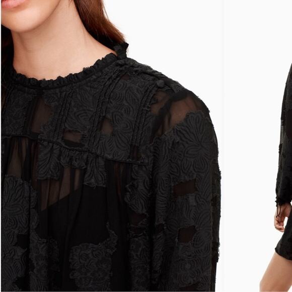 Wilfred Gascon Black Overlay Applique Dress Size XS - Picture 3 of 16